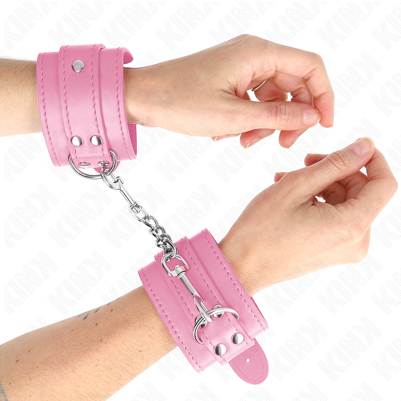 KINK WRIST RESTRAINT Appui-Poignets Simples Rose Réglable 20-23 Cm X 5,5 Cm - Aura Intime