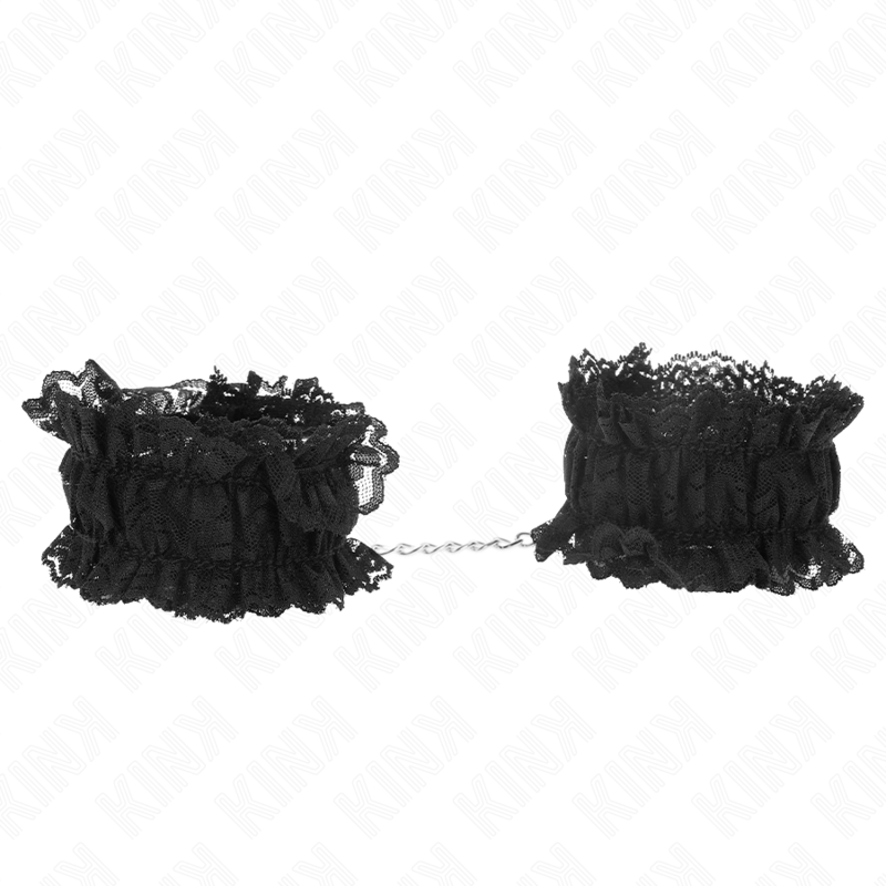 KINK WRIST RESTRAINT Attache-Poignets Élastiques Dentelle Noir — vue détaillée