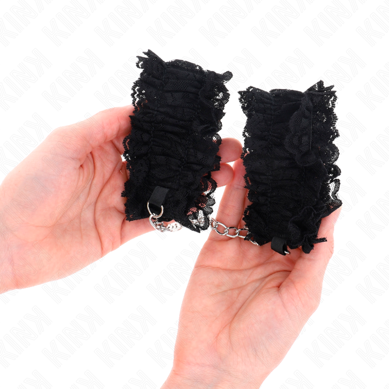 KINK WRIST RESTRAINT Attache-Poignets Élastiques Dentelle Noir — vue arrière