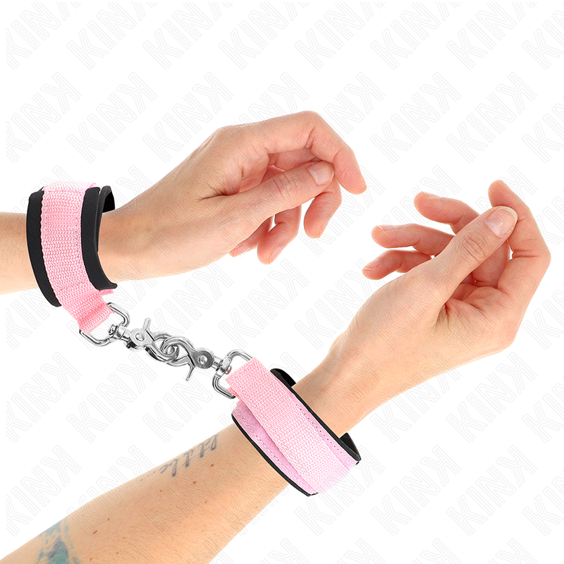 KINK WRIST RESTRAINT Appui-Poignets Réglables Néoprène Rose Réglable 22-34 Cm - Aura Intime