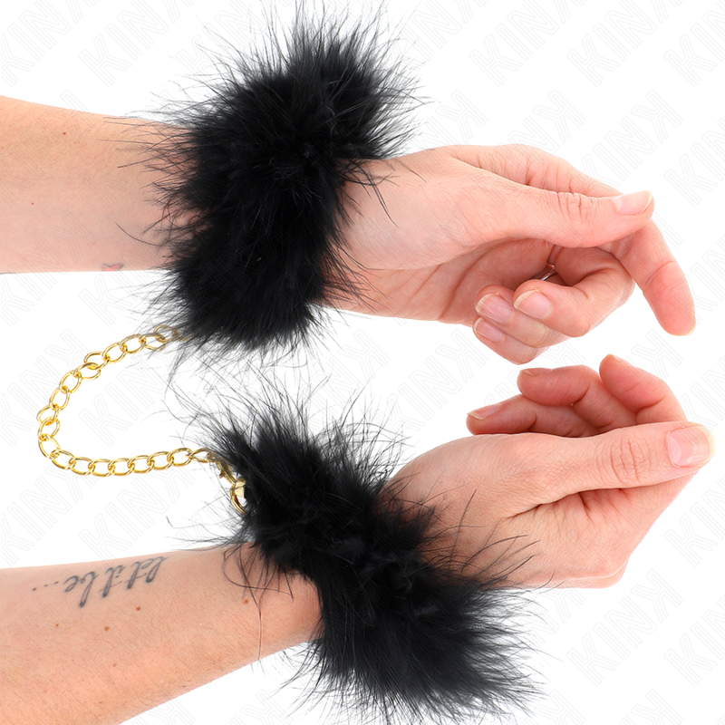 KINK WRIST RESTRAINT Manchettes Plume Chaîne Or Modèle 0 - Aura Intime