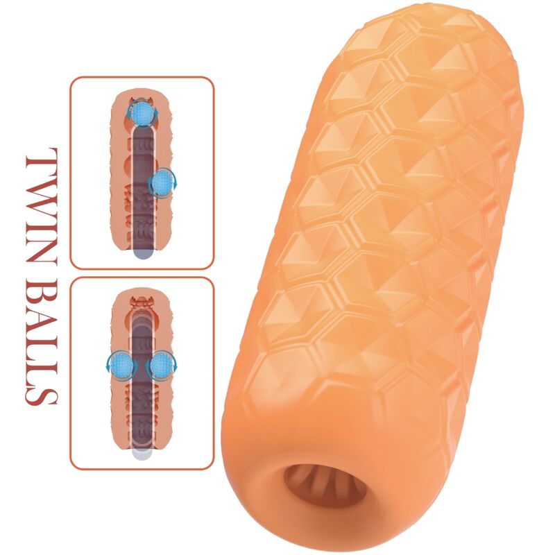 PRETTY LOVE - Masturbateur Pour Homme À Deux Boules Orange