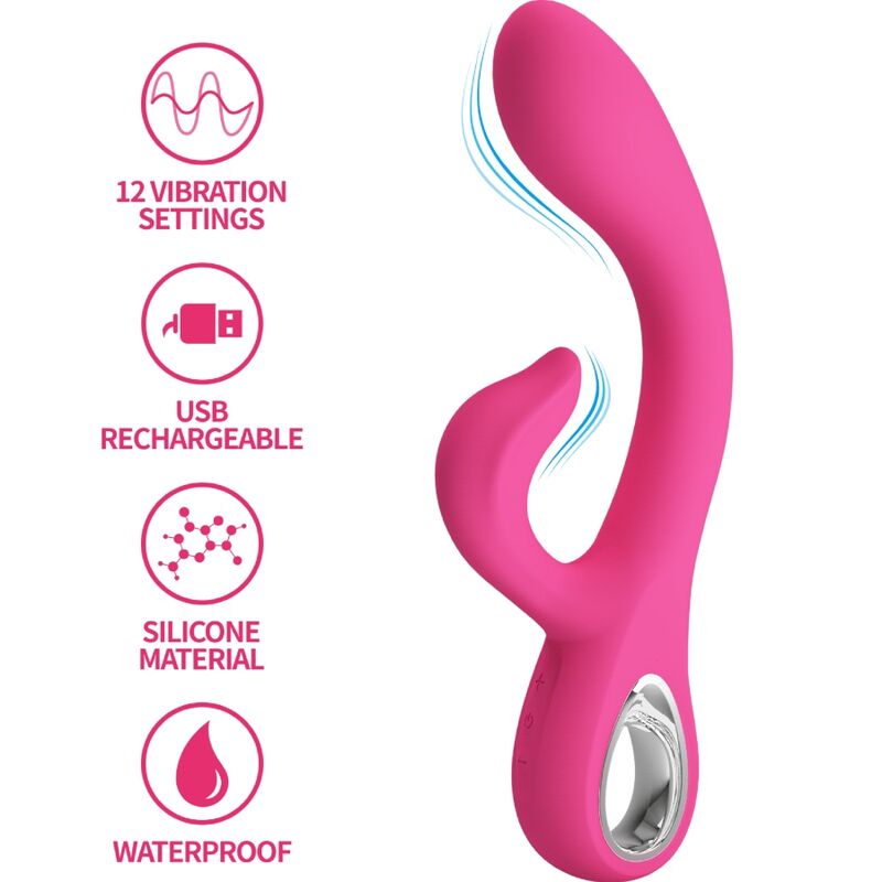 PRETTY LOVE FLIRTATION Vibrateur Fritz Rabbit 12 Vibrations Rose - Aura Intime