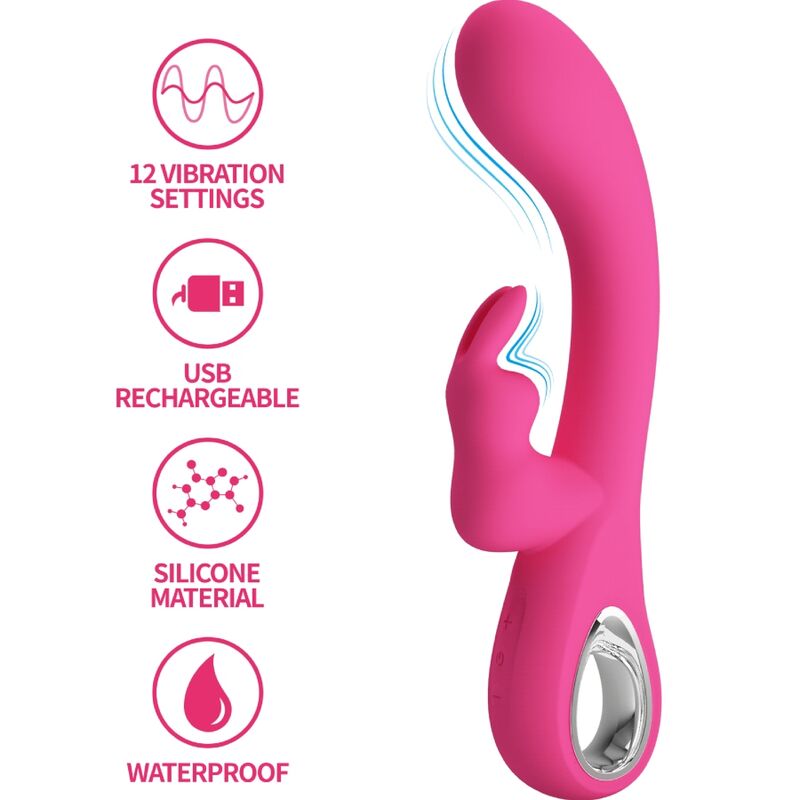 PRETTY LOVE FLIRTATION Vibrateur Novak Rabbit 12 Vibrations Rose - Aura Intime
