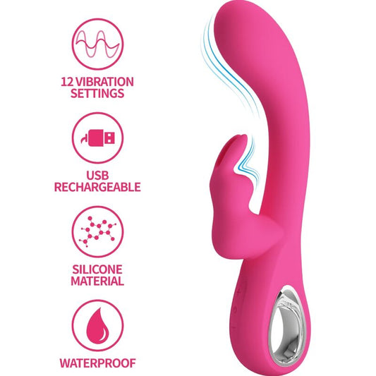 PRETTY LOVE FLIRTATION Vibrateur Novak Rabbit 12 Vibrations Rose - Aura Intime