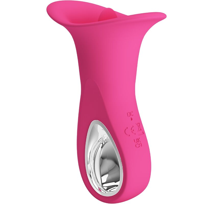 PRETTY LOVE FLIRTATION Clyde Vibrateur Oral Langue Vibrante 12 Vibrations Rose — accessoires inclus