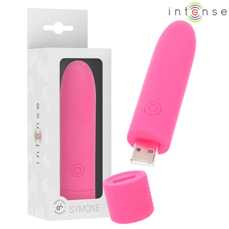 INTENSE FUN TOYS Symone Bullet Vibrant Rechargeable Usb 8 Vibrations Rose ... - Aura Intime