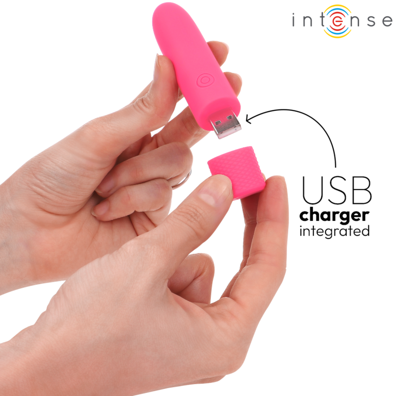 INTENSE FUN TOYS Symone Bullet Vibrant Rechargeable Usb 8 Vibrations Rose ... — accessoires inclus