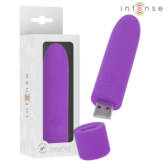 INTENSE FUN TOYS Symone Bullet Vibrant Rechargeable Usb 8 Vibrations Viole... - Aura Intime