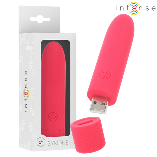 INTENSE FUN TOYS Symone Bullet Vibrant Rechargeable Usb 8 Vibrations Rouge... - Aura Intime