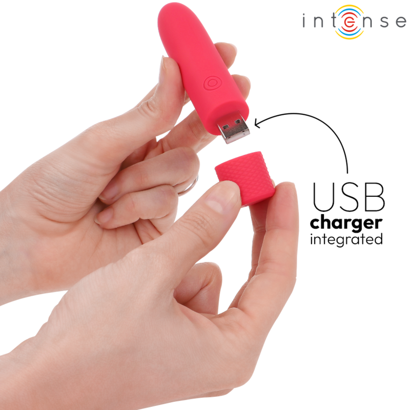 INTENSE FUN TOYS Symone Bullet Vibrant Rechargeable Usb 8 Vibrations Rouge... — accessoires inclus