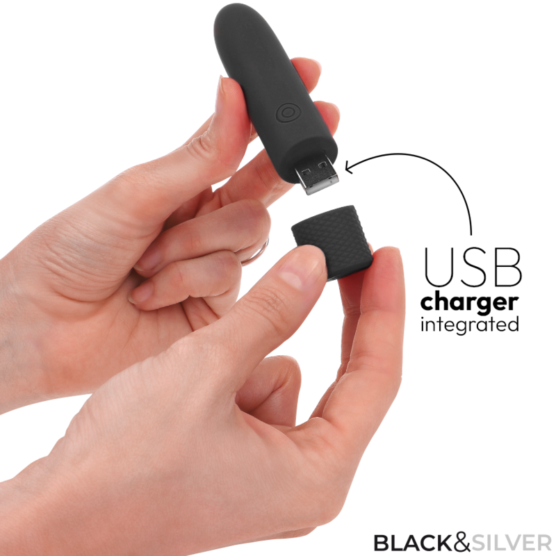 BLACK&SILVER Geri Bullet Vibrant Rechargeable Usb 8 Vibrations Noir 10... — vue arrière
