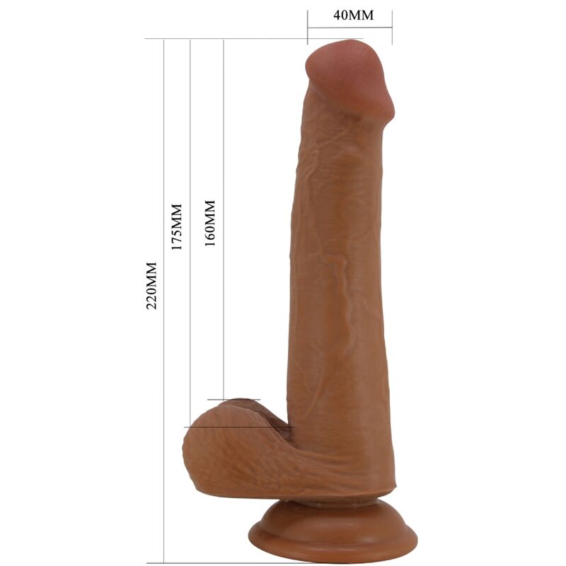 PRETTY LOVE GRAND GODE RÉALISTE 22 CM MARRON — accessoires inclus