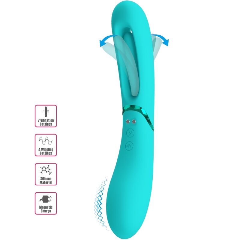 ROMANCE Vibrateur Point G Lexie 7 Vibrations Bleu - Aura Intime