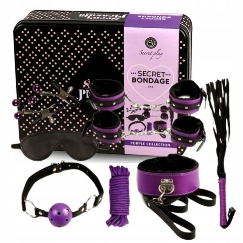 SECRETPLAY 100% FETISH Bdsm Set 8Pcs Purble / Noir. — vue alternative