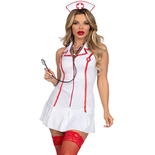 LEG AVENUE COSTUMES Costume D'Infirmière Chef Blanc S/M - Aura Intime