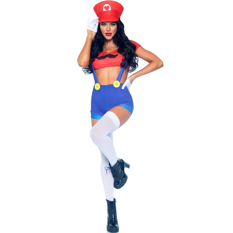 LEG AVENUE COSTUMES Costume Sexy Mario Bros Rouge/Bleu S — vue détaillée