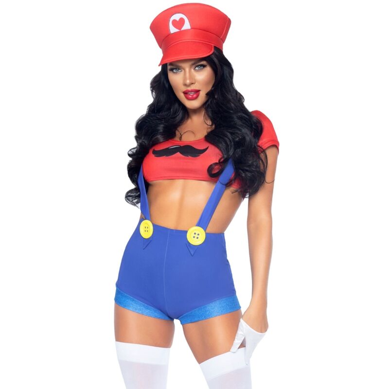 LEG AVENUE COSTUMES Costume Sexy Mario Bros Rouge/Bleu M - Aura Intime