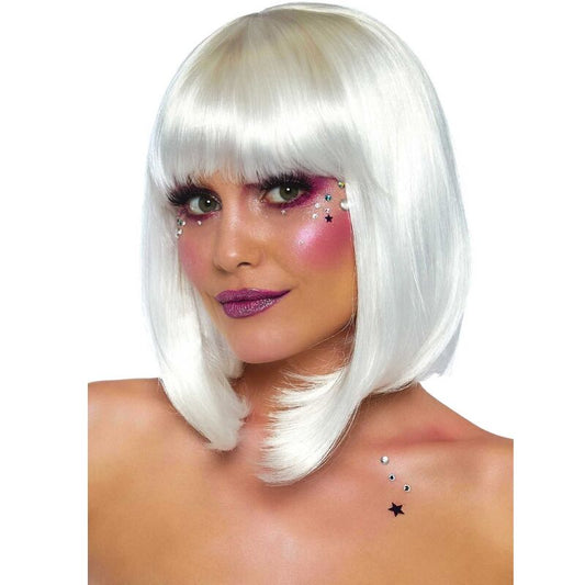 LEG AVENUE ACCESSORIES Perruque Bob Phosphorescente Blanche - Aura Intime