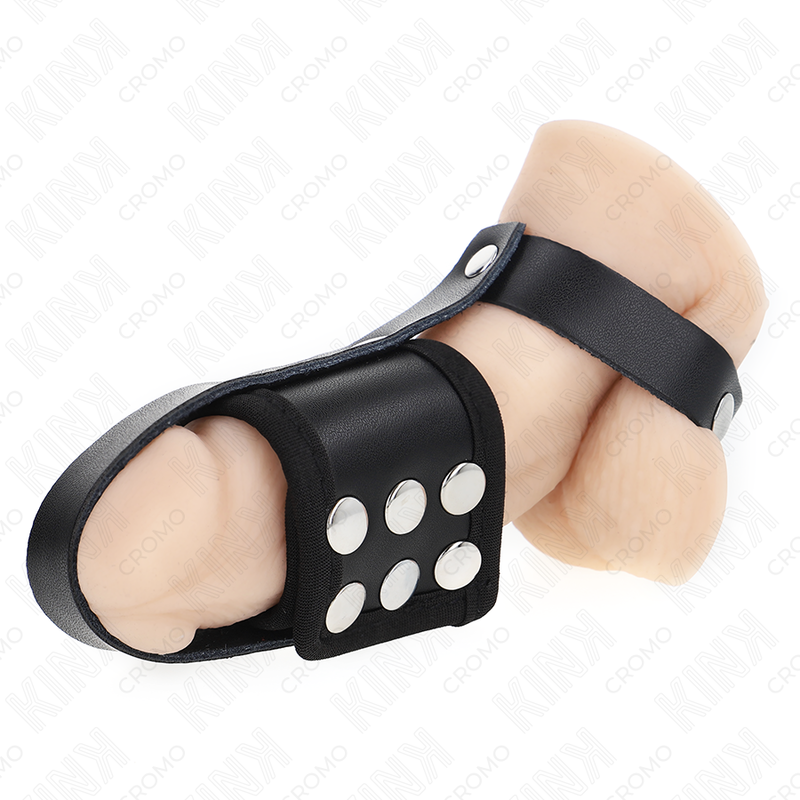 KINK RING POWER Anneau Cage À Pénis Cuir Sangle Réglable Séparation Balle... — vue détaillée
