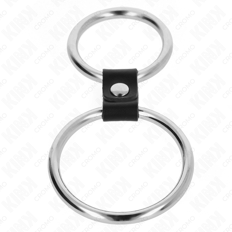 KINK RING POWER Double Anneau Pénis Métal 3,7 Cm À 5 Cm Relie Par Sangle ... — vue alternative