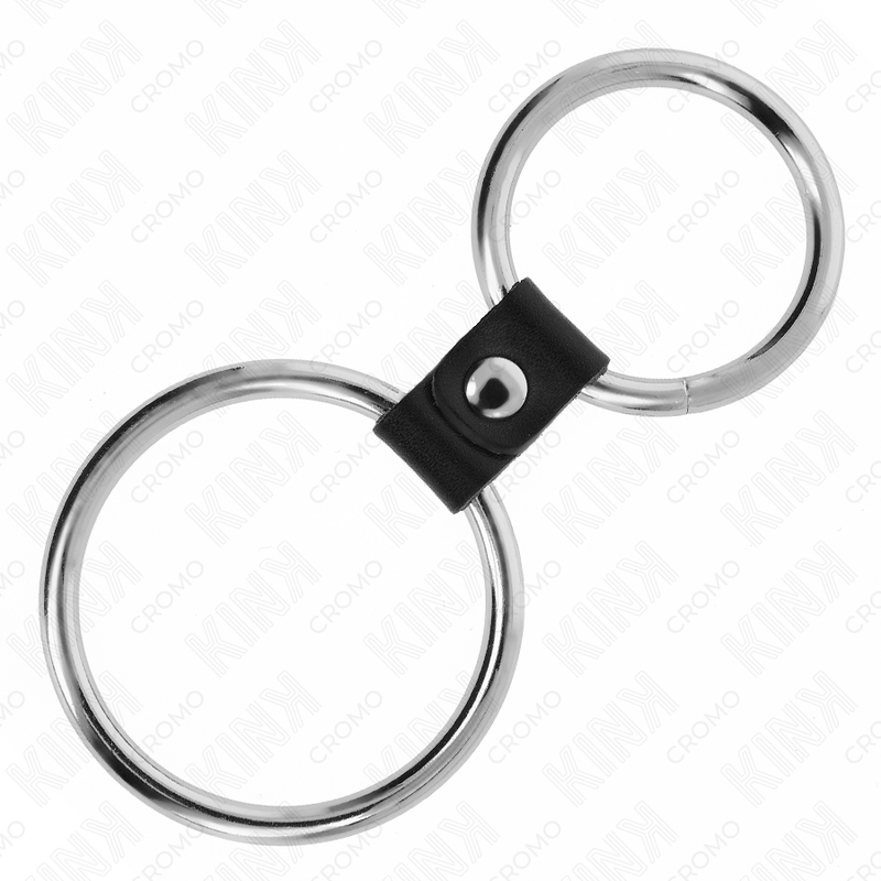 KINK RING POWER Double Anneau Pénis Métal 3,7 Cm À 5 Cm Relie Par Sangle ... — vue arrière