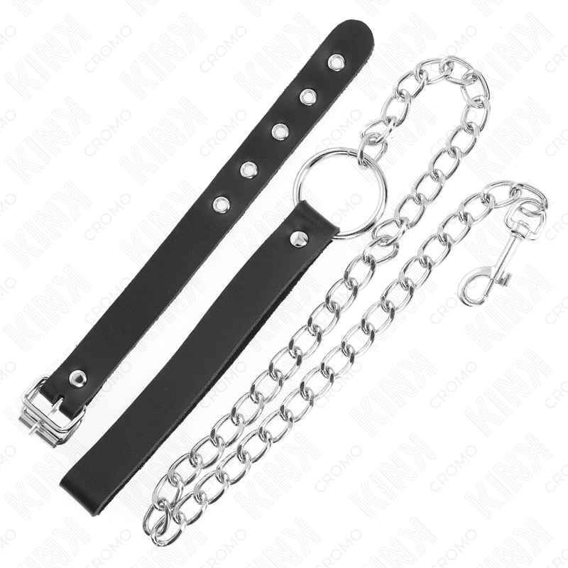 KINK RING POWER Anneau Pénis Cuir Sangle 21,5 X 2 Cm Chaîne Métal 60 Cm — vue alternative