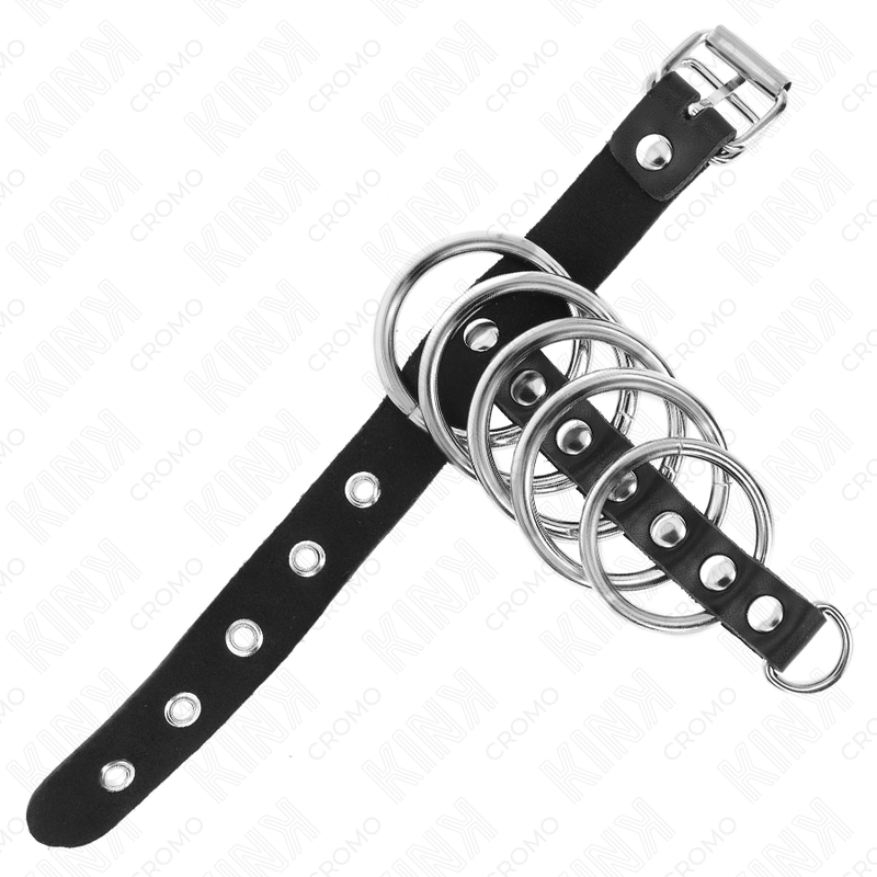 KINK RING POWER Anneau Pénis Cuir Sangle Verrouillage 21 X 2 Cm 5 Anneaux... — vue arrière