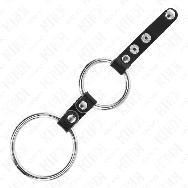 KINK RING POWER Double Anneau Pénis 3,8 Cm À 5 Cm Connecté Par Cuir — vue alternative