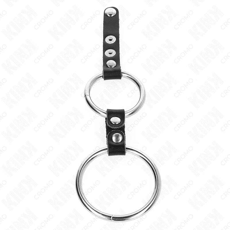 KINK RING POWER Double Anneau Pénis 3,8 Cm À 5 Cm Connecté Par Cuir — vue arrière