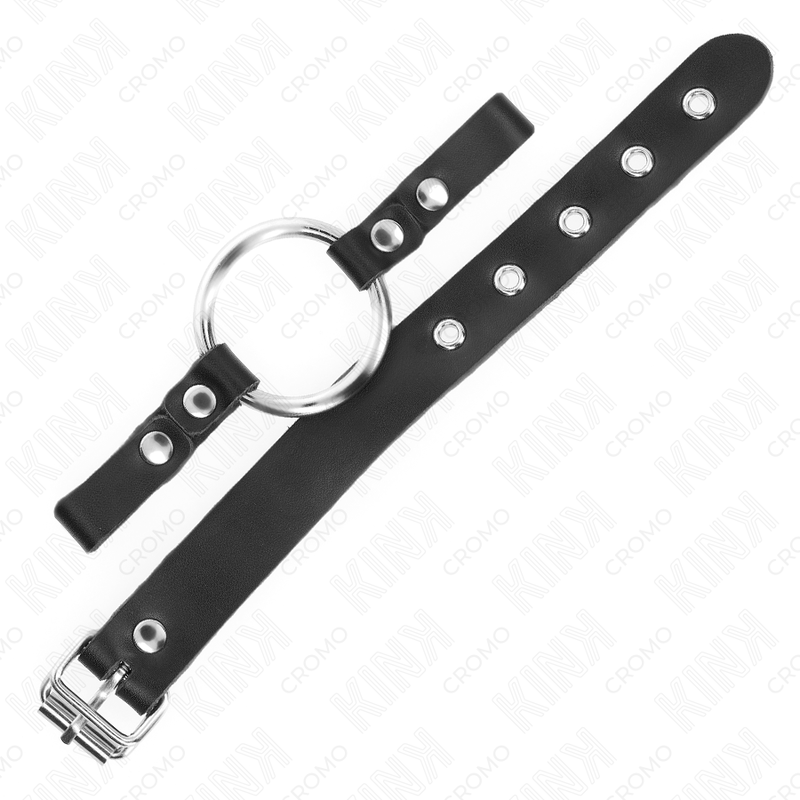 KINK RING POWER Anneau Pénis Cuir Fermeture À Boucle 22 X 2 Cm Anneau Mét... - Aura Intime