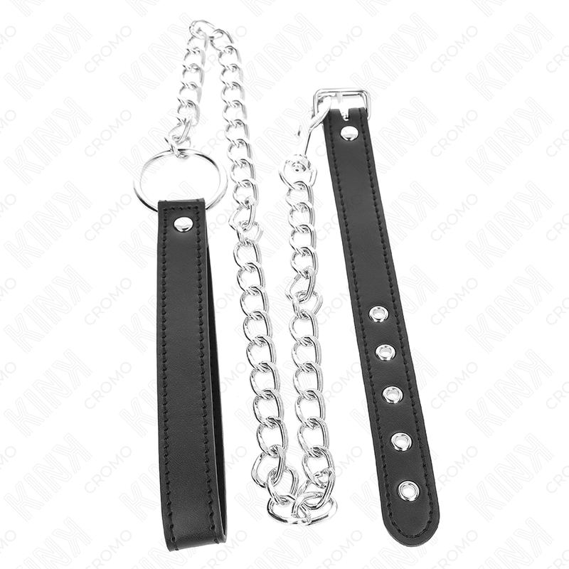 KINK RING POWER Anneau Pénis Cuir 21,5 X 2 Cm Chaîne Métal 60 Cm Sangle Cuir — vue alternative