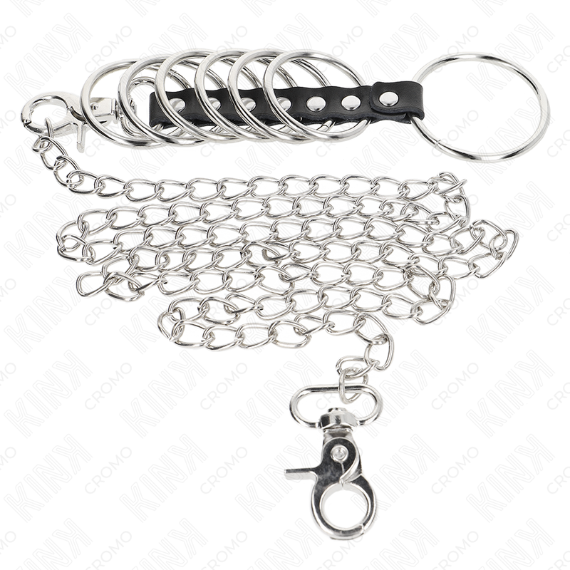 KINK RING POWER 7 Anneaux Pénis Métal 3,8 Cm À 5 Cm Connectés Cuir Chaîne... — vue alternative
