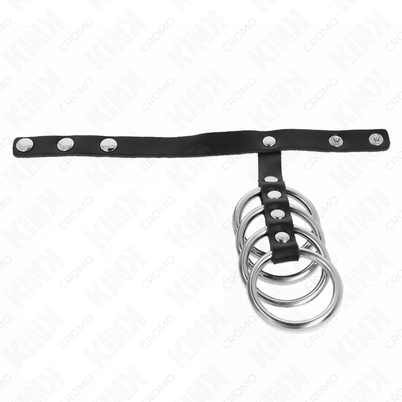 KINK RING POWER 4 Anneaux Pénis Métal 3,8 Cm Connectés Sangle Cuir 22 X 1... — vue alternative