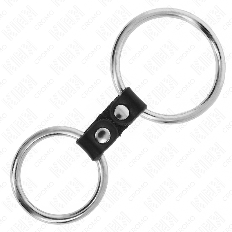 KINK RING POWER Double Anneau Pénis Métal 3,7 Cm À 5 Cm Relie Par Sangle ... — vue arrière
