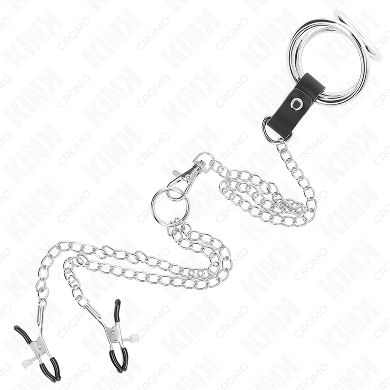 KINK RING POWER Anneau Pénis Métal Triple Chrome 3 Cm À 4,5 Cm Chaîne Mét... — accessoires inclus