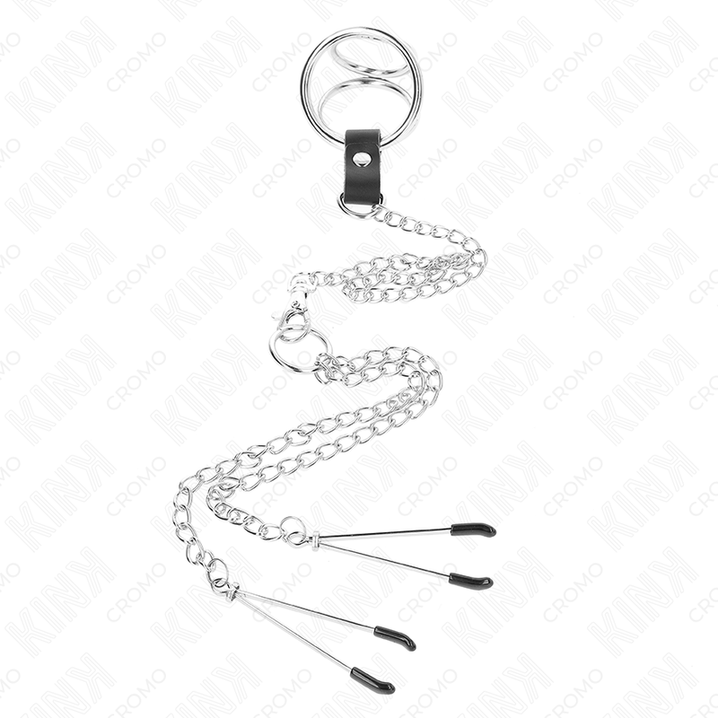 KINK RING POWER Anneau Pénis Métal Triple Chrome 3,8 Cm À 5 Cm Chaîne Mét... — vue alternative