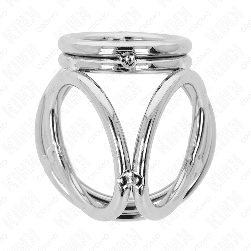 KINK RING POWER Anneau Pénis Métal Triple Chrome 3,8 Cm À 5 Cm Modèle 1 — vue arrière