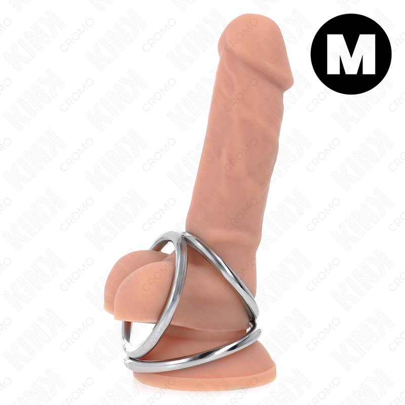 KINK RING POWER Anneau Pénis Métal Triple Chrome 3,8 Cm À 5 Cm Modèle 2 - Aura Intime