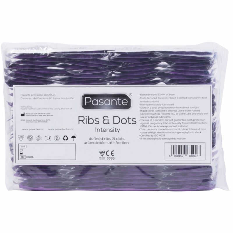 PASANTE Préservatifs Intensité Ribs & Dots 144 Unités - Aura Intime