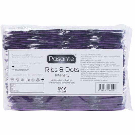 PASANTE Préservatifs Intensité Ribs & Dots 144 Unités - Aura Intime