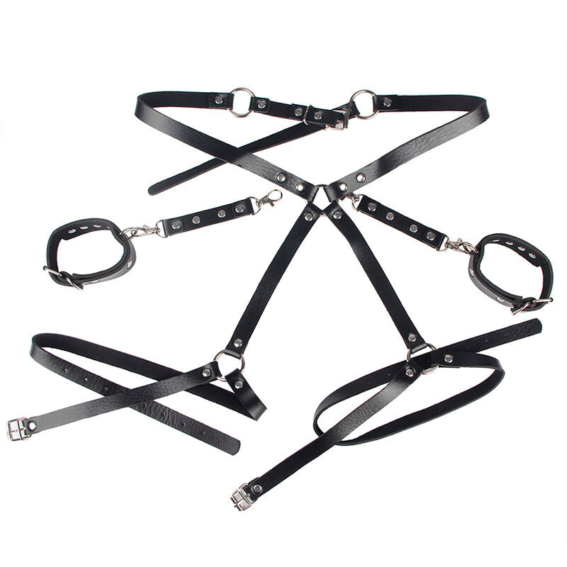SUBBLIME FETISH 953690 Menottes Ceinture Bondage Noire Taille Unique — vue arrière
