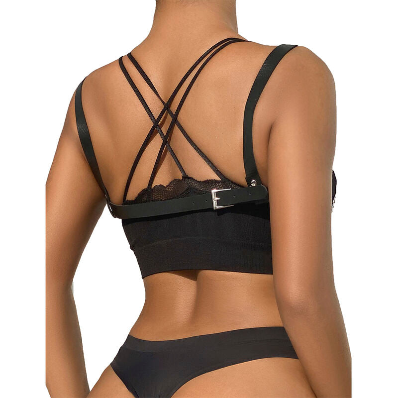 SUBBLIME FETISH 953713 Ceinture Punk Bondage Boucle Métal Noire Taille Un... — vue alternative