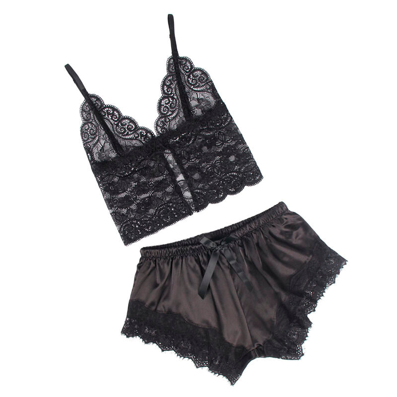 SUBBLIME SETS 953935 Chemise Nuit Décontractée Soie + Pantalon Dentelle... — vue arrière