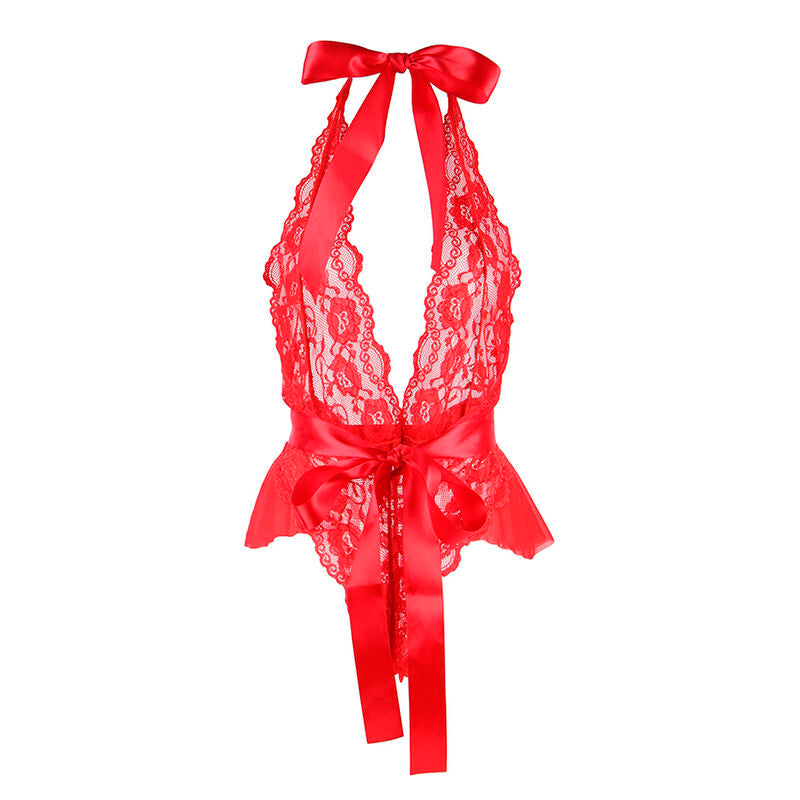 SUBBLIME BODIES 953973 Body Sexy A Volants + Ceinture Rouge S/M — vue arrière