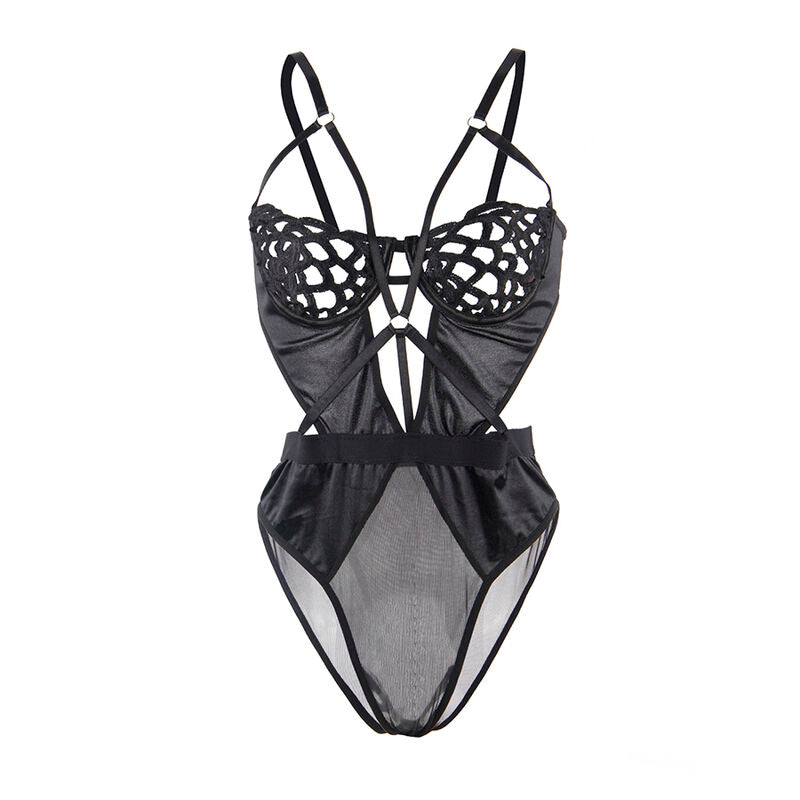 SUBBLIME BODYSTOCKINGS 954055 Body Sexy Dentelle Noir S/M — accessoires inclus