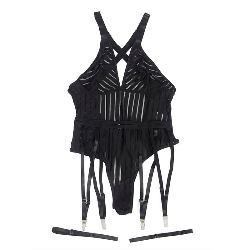 SUBBLIME BODYSTOCKINGS 954154 Body Porte-Jarretelles Noir L/Xl — accessoires inclus