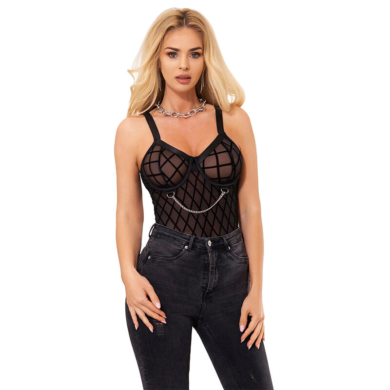 SUBBLIME BODIES 954260 Body Chaînes + Porte-Jarretelles Noir S/M — vue arrière