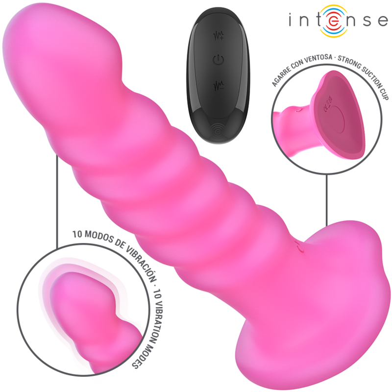 INTENSE REMOTE CONTROL Cindy Vibrateur Taille L Design Spirale 10 Vibrations Ros... - Aura Intime
