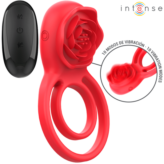 INTENSE REMOTE CONTROL Gail Stimulateur Rose 10 Vibrations Rouge Telecommande - Aura Intime